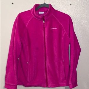 Columbia fleece pink jacket.